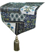 Niloufar Blue - Blue Satin Decorative Table Runner - $51.43+