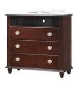 Elegant Cappuccino Media Storage Chest Organizer Cabinet - $15,702.79 MXN