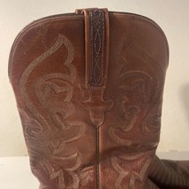 LUCCHESE Cognac Brown Western Lizard Boots Cowboy Leather Men’s Size 10D - £313.16 GBP