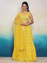 Haldi wear lehenga choli with dupatta,Lehenga for haldi function,dress f... - $64.00