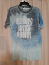 Colortone Adult Size M T Shirt Blue Tie Dye Birmingham Sheer Graphic T-Shirt - £7.67 GBP