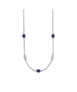 Sterling Silver Sodalite and Woven Design Accent 16&quot; + 2&quot; Necklace - $81.00