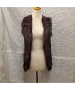 Sebby Collection Women&#39;s Purple Vest with Faux Fur, Size S/P - £31.14 GBP