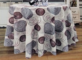 Peva Vinyl Kitchen Tablecloth, 60&quot; Round (4-6 People) Multicolor Circles, Rs - £11.86 GBP