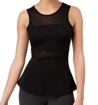 Material Girl Juniors Activewear Illusion Active Tank Top,Caviar Black,X-Small - $18.32