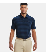 Under Armour Men&#39;s Playoff 2.0 Loose Fit Golf Striped Polo Shirt in Acad... - £33.81 GBP