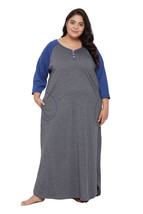 Solid Charcoal Gray Poly Cotton Melange Dress for Women - £19.55 GBP