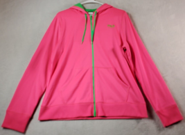 FILA Sports Jacket Womens Large Pink Polyester Raglan Sleeve Hooded Full Zipper - £11.71 GBP