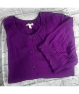 Cárdigan De Manga Corta Para Mujer 4XL Talla Plus 34 36 Morado Con Botones - $587.93 MXN