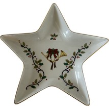 Holiday Bloom Star Shaped Candy Dish 9&quot; fine china Mikasa, Bugle &amp; Holly... - £9.48 GBP