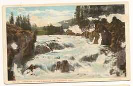 Cascades of the Firehole Yellowstone National Park linen Postcard Unused - $4.90