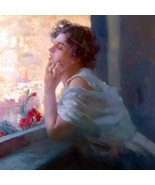 Girl at the Window Fanciulla alla finestra Mario Borgoni Painting Print ... - $30.99