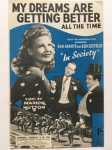 Marion Hutton - My Dreams Are Getting Better All The Time (Sheet Music, 1944) - £1.62 GBP