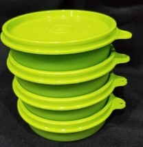 NEW Tupperware Little Wonders set 4 Lime Green 6 oz w/ seals snack cups 180mL - £13.49 GBP