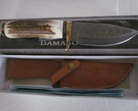 Marbles Damascus MA-521 Deer Stag Bone Handle 5” Blade Fixed Knife - $59.99