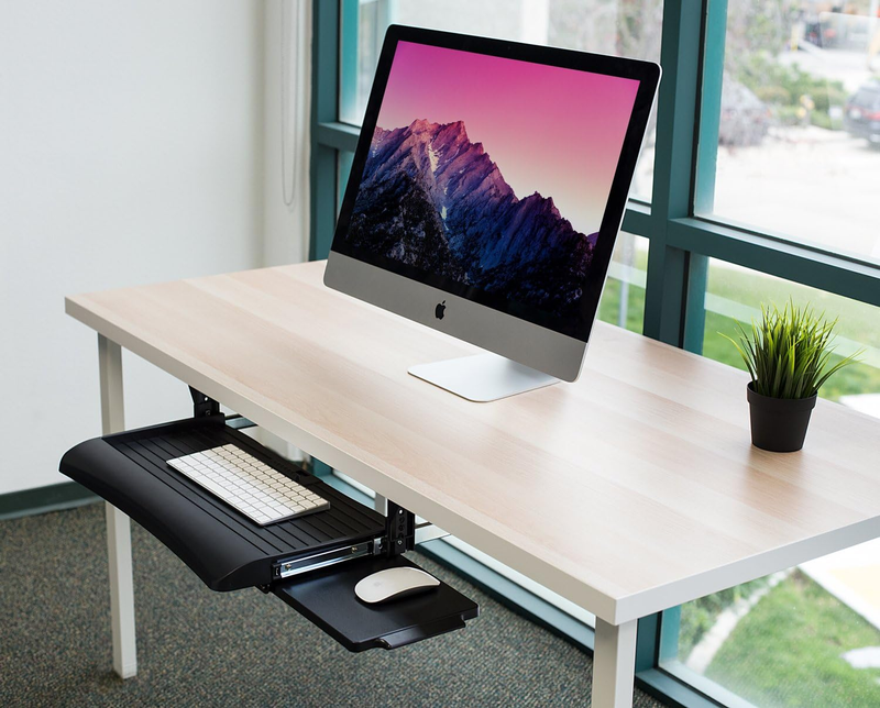 Keyboard Drawer under Desk with Mouse Platform, Easy-Glide Sliding Un Item image 3