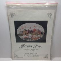Vintage Harvest Time Counted Cross Stitch Judith M Kirby 5&quot;x7&quot; Oval Pattern Only - £16.01 GBP