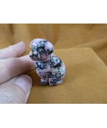 (Y-DOG-LA-575) Pink black rhodonite LABRADOR Dog gemstone FIGURINE love ... - €15,94 EUR