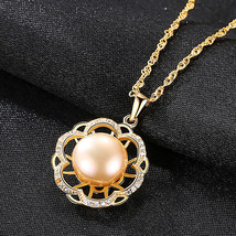 S925 Pearl Necklace Plated 18K True Gold Fashion Ladies Necklace Pin - £23.84 GBP