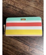 2016 KATE SPADE Grant St Pebbled Vinyl Neda Multi Beach Stripe Wallet NW... - $41.16 CAD