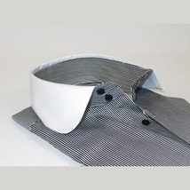 Men 100% Cotton Dress Shirt CIERO MONTERO Turkey 1A99-01 White Black Slim Fit image 3