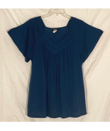 Perseption Women flutter sleeve women&#39;s top plus size 2X dark blue green - €2,61 EUR