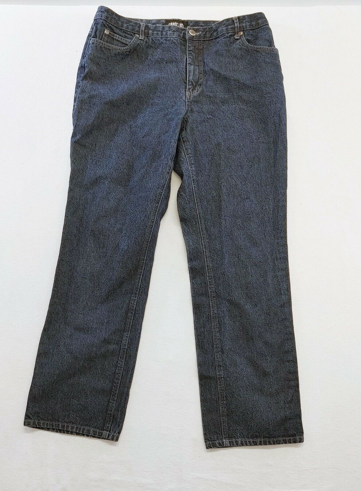 Primary image for Contrast Women's Straight Leg Blue Jeans Size 15 Cotton High Rise Denim