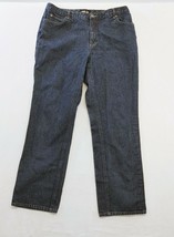 Contrast Women&#39;s Straight Leg Blue Jeans Size 15 Cotton High Rise Denim - $12.86