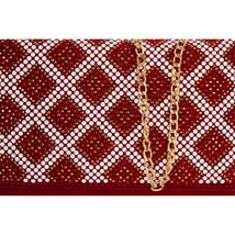 The Nampula Red Glitter Suede Leather Clutch image 3