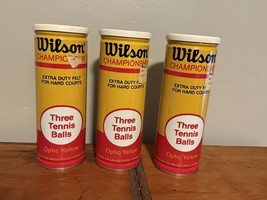 New Vintage Sealed Wilson Championship Optic Yellow Hard Court Tennis Ba... - $19.90