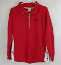 Victoria&#39;s Secret Pink Hoodie Red 1/4 Zip Hoodie Size XS - £13.17 GBP