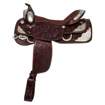 Handmade Western Saddle Barrel Leather Horse Rope Ranch Racing Size 11&quot; ... - £445.93 GBP