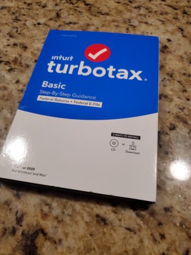 TurboTax Basic 2020 Desktop Tax Software, Federal Returns + Federal E-file - $10.89