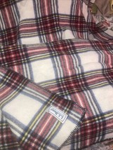 Vtg L.L. Bean Lumberjack 100% Wool Blanket Whipstitch Plaid 64” X 82” Red Blue - $89.73