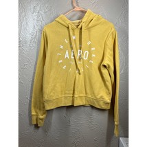 Aeropostale Hoodie Sweatshirt Cotton Blend Pullover Yellow Womens Size M... - $408.81 MXN