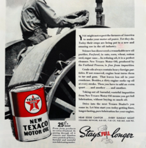 1940 New Texaco Motor Oil Advertisement Vintage Automobilia Gas &amp; Oil E90G3 - $24.99