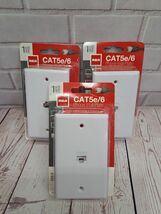3 Pack Lot, RCA CAT5e/6 Network/ Phone Wall Plate Jack New In Pack - $12.70