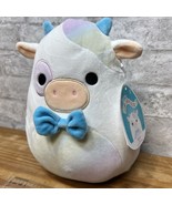 Squishmallows Belozi The Cow Blue Bow Tie 8” Plush New 2021 - £21.35 GBP
