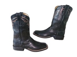 Anderson Bean 0433M &quot;Black Out&quot; Square toe Cowboy Boot Mens Size 10B - £112.13 GBP