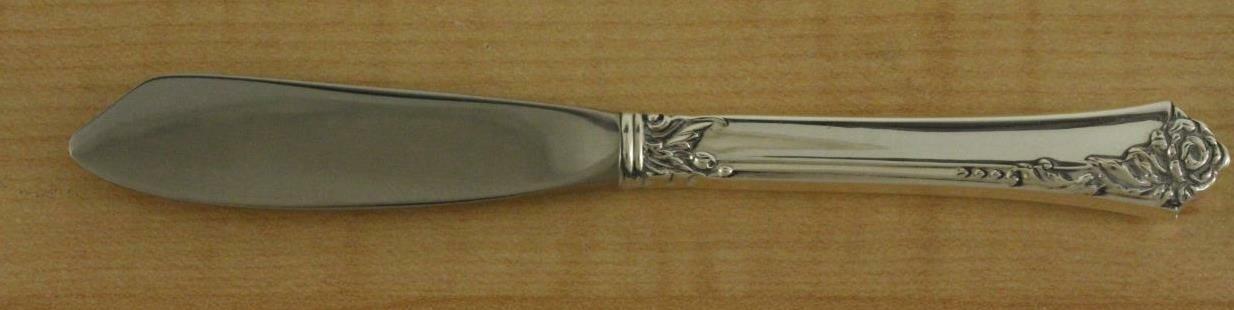 Vintage 1946 HEIRLOOM Sterling Silver Flatware DAMASK ROSE MASTER BUTTER KNIFE - £27.39 GBP