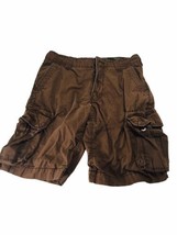 Vintage OP Shorts Men&#39;s 34 Brown Ocean Pacific Beach Cargo Skate Grunge - £37.84 GBP