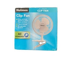 Holmes Personal Fan Clip Fan White 6”  AC Powered 2 Speeds Tilt Adjust - £11.86 GBP