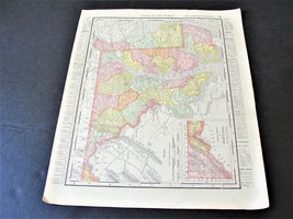 From 1895 Rand McNally Atlas of The World-Map of Maryland-Delaware &amp; Baltimore. - £22.52 GBP