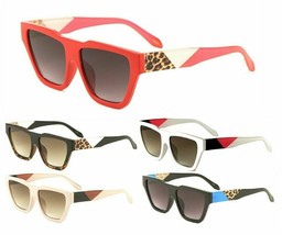 Posh Large Bold Horned Square Abstract Retro Womens Sunglasses Designer Fashion - £6.37 GBP