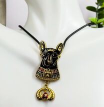 Ebros Ancient Egyptian Pewter Alloy Bastet W/ Scarab Medallion Pendant N... - €13,29 EUR