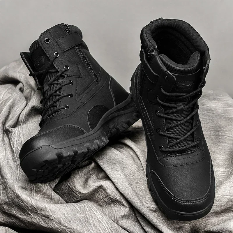 Men&#39;s Waterproof Leather Hiking Work Boots Non-Slip Lightweight Military Combat  - £63.06 GBP