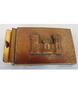 US Army Corps Engineers military brass buckle castle vintage - $39.98 CAD