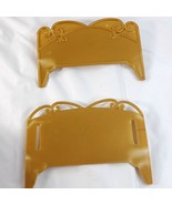 Barbie The Princess &amp; the Pauper bed headboard &amp; footboard gold parts vi... - $378.57 MXN