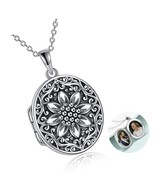 Sterling Silver Photo Locket Necklace That Holds Pictures - £123.70 GBP