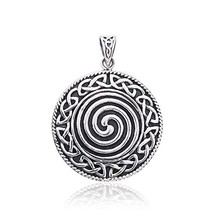 Jewelry Trends Celtic knot Harmony Spiral Maze Sterling Silver Pendant - £83.31 GBP
